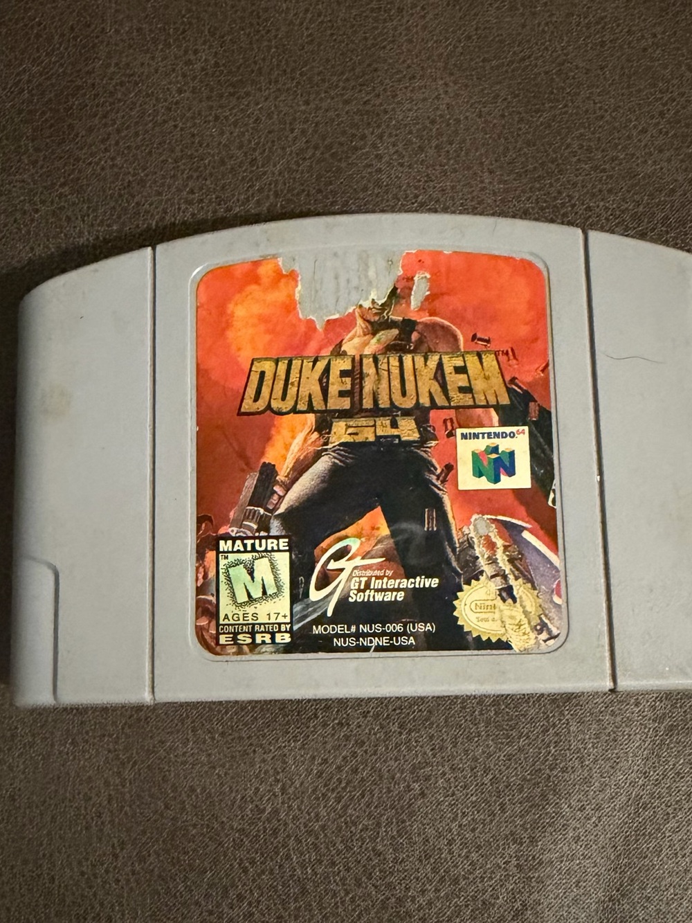 Nintendo Duke Nukem 64 Cartridge - Gray Shell, Red Label